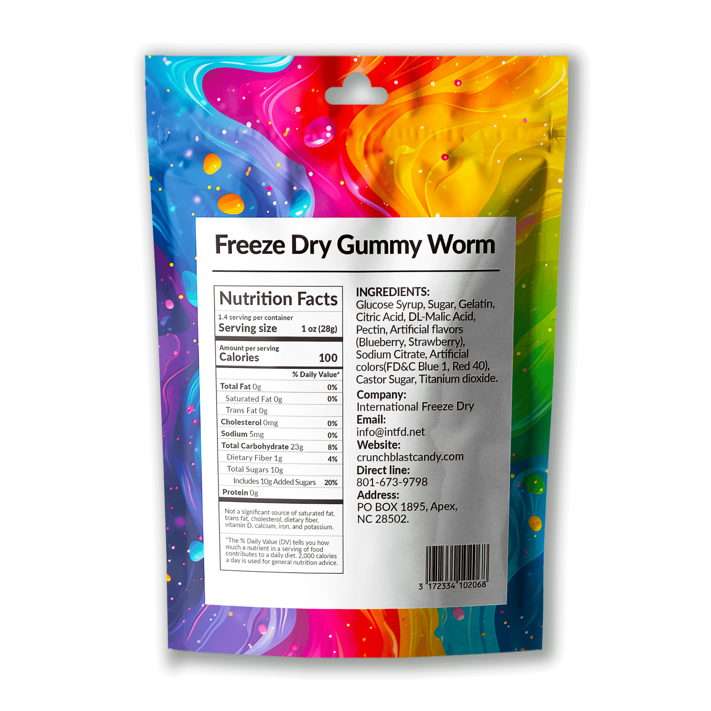 Crunchblast Gummy Worm Candy 4 bags