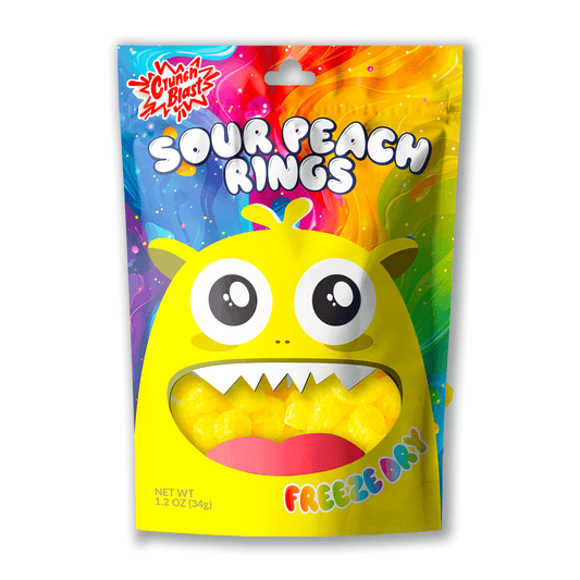 Crunchblast Sour Peach Rings Candy 4 bags