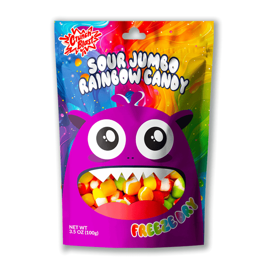 Crunchblast Sour Jumbo Rainbow Candy 4 bags