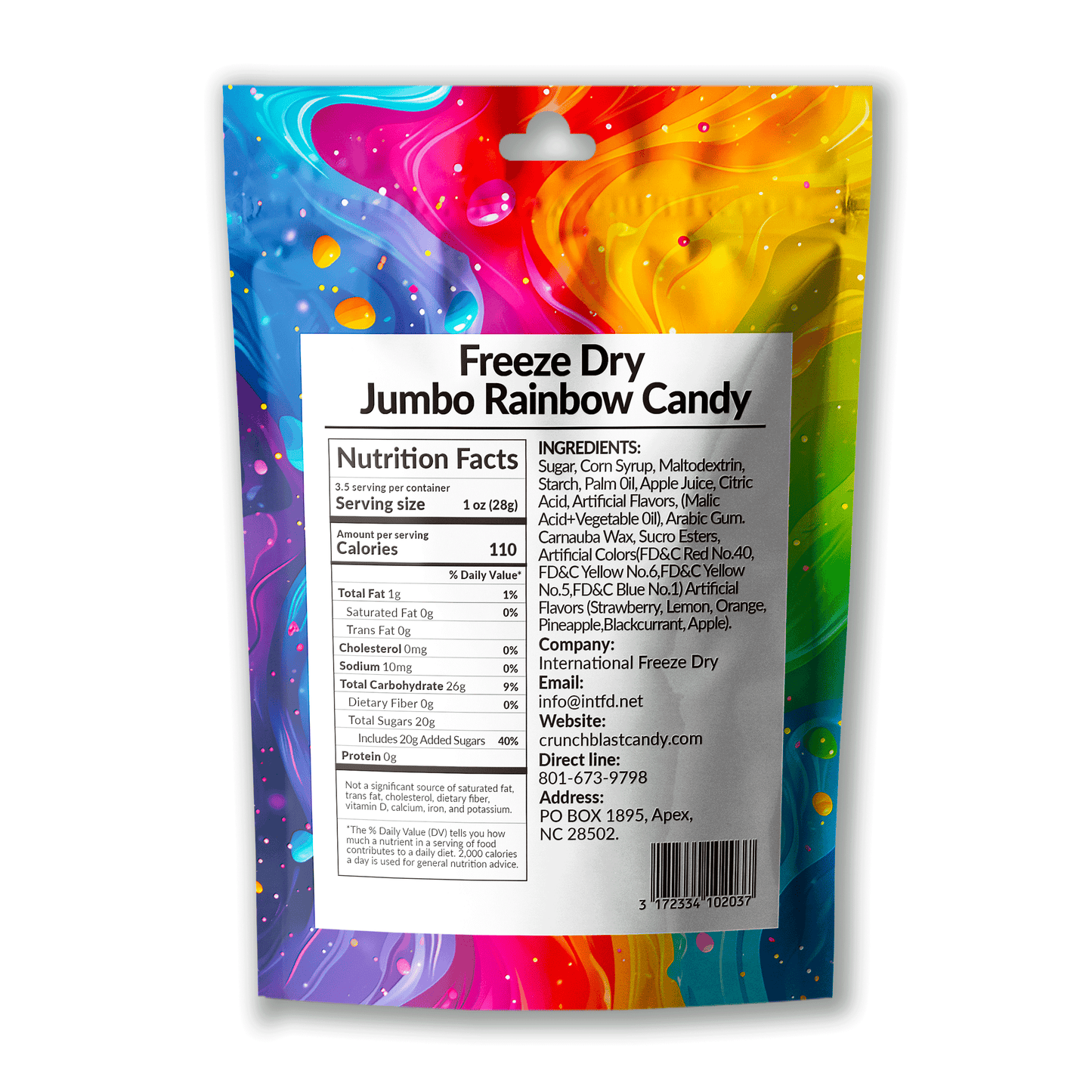 Crunchblast Jumbo Rainbow Candy 4 bags