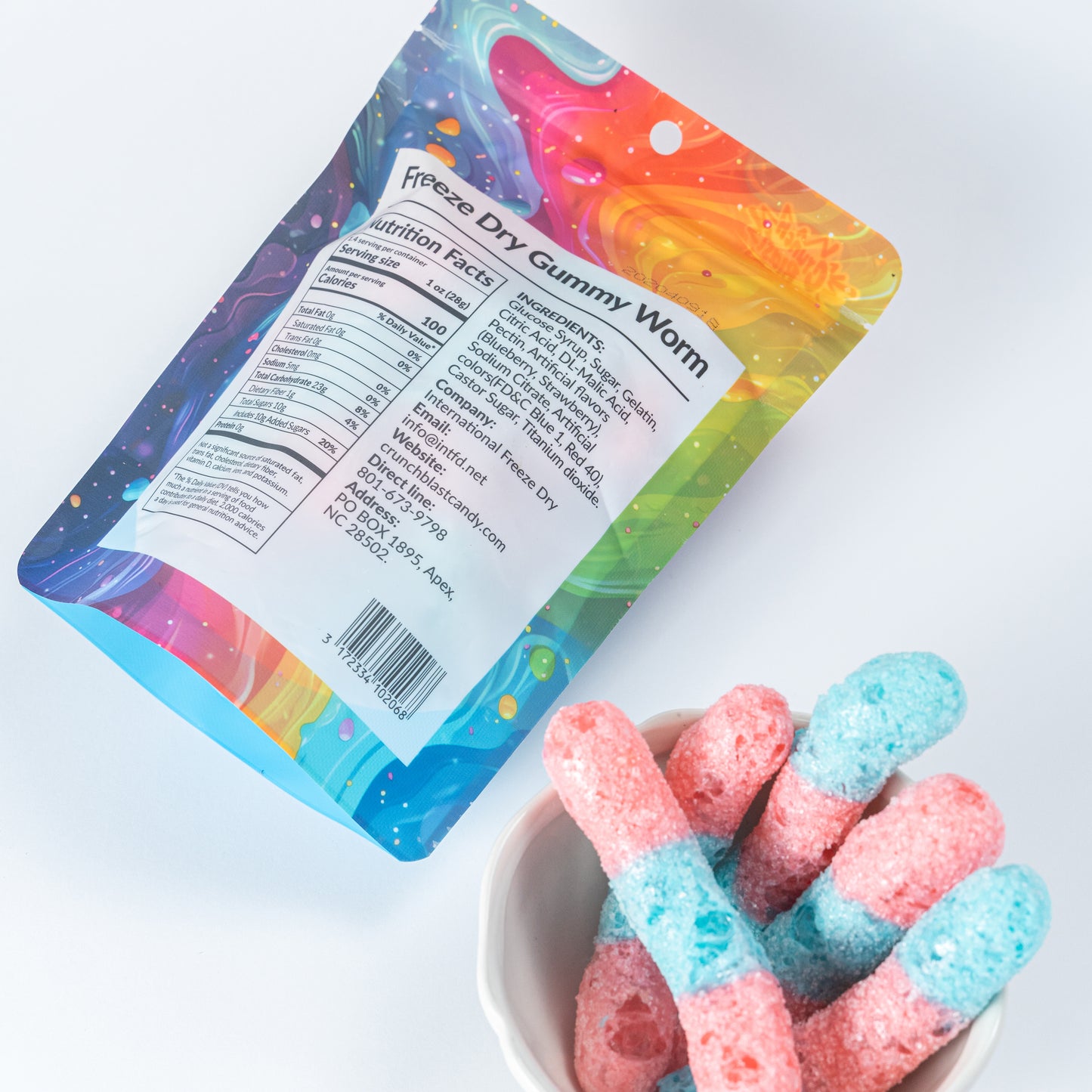 Crunchblast Gummy Worm Candy 4 bags