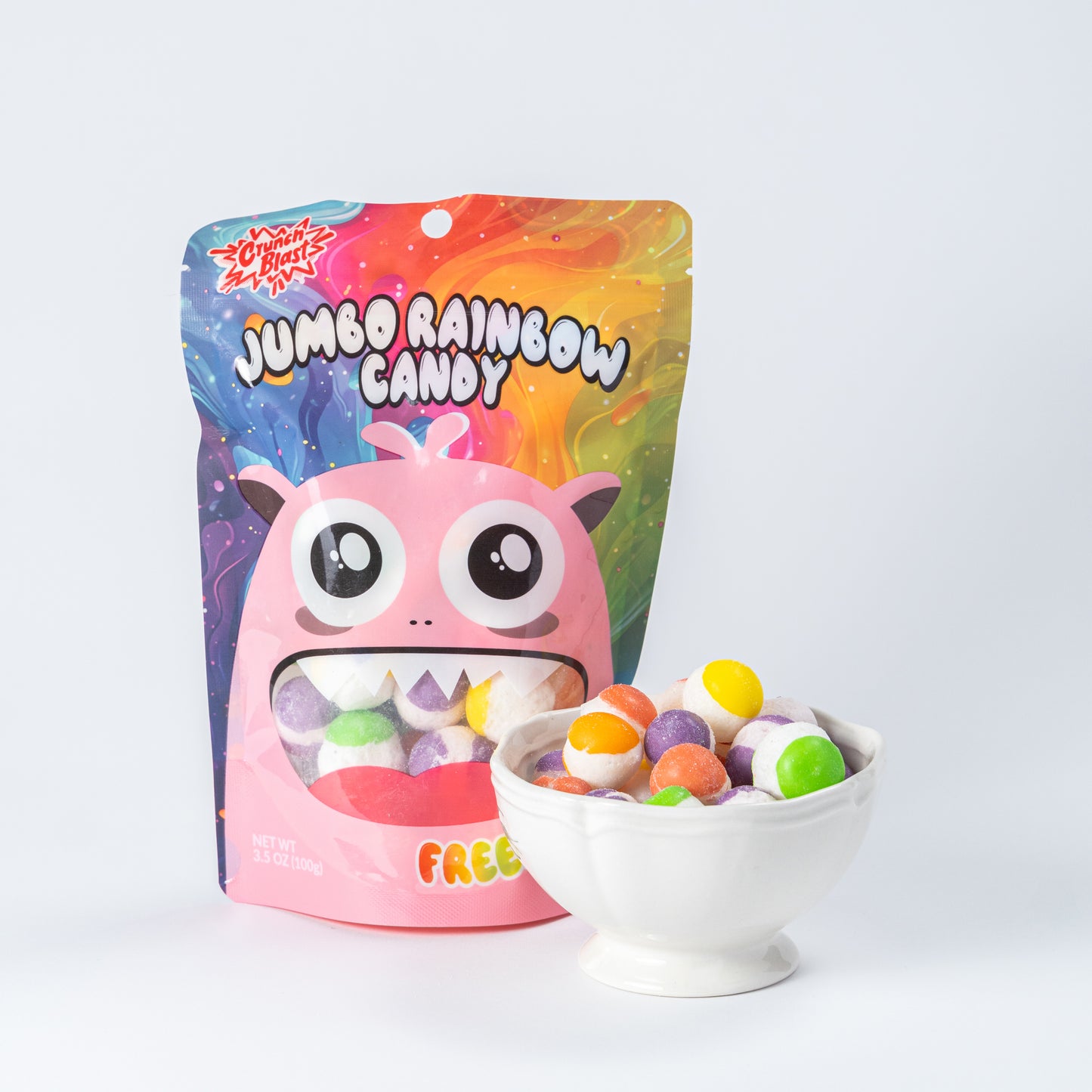 Crunchblast Sour Jumbo Rainbow Candy 4 bags